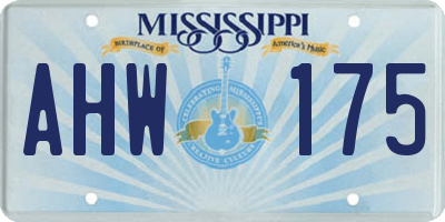 MS license plate AHW175