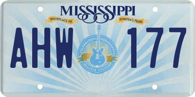 MS license plate AHW177