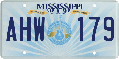 MS license plate AHW179