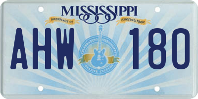 MS license plate AHW180