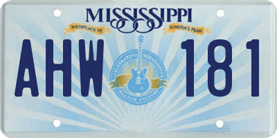 MS license plate AHW181