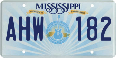 MS license plate AHW182