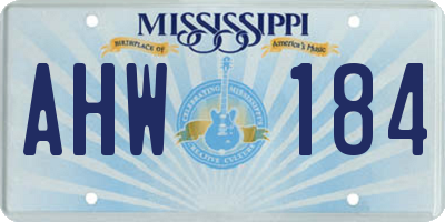 MS license plate AHW184