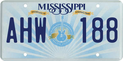 MS license plate AHW188