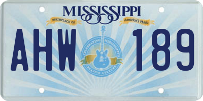 MS license plate AHW189