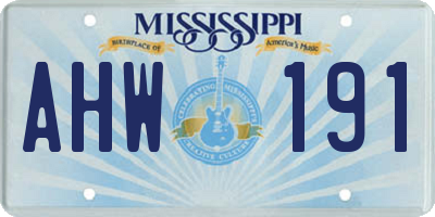 MS license plate AHW191