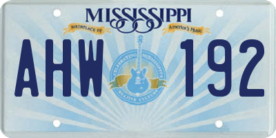 MS license plate AHW192
