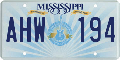 MS license plate AHW194