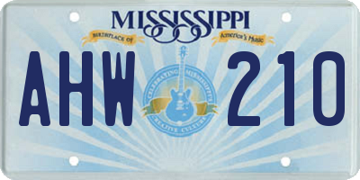 MS license plate AHW210
