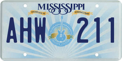 MS license plate AHW211