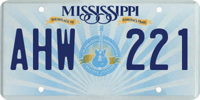 MS license plate AHW221
