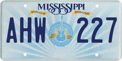 MS license plate AHW227