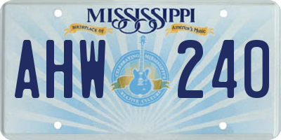 MS license plate AHW240