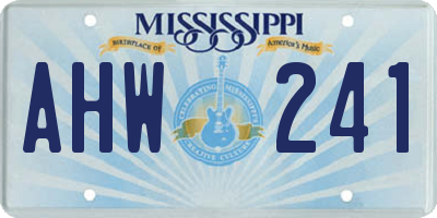 MS license plate AHW241