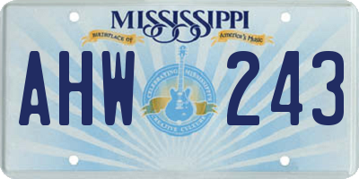 MS license plate AHW243