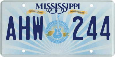 MS license plate AHW244