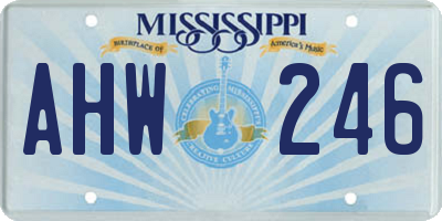 MS license plate AHW246