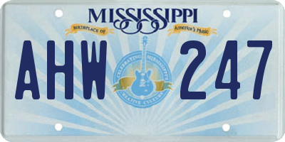 MS license plate AHW247