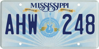 MS license plate AHW248