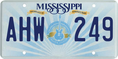 MS license plate AHW249