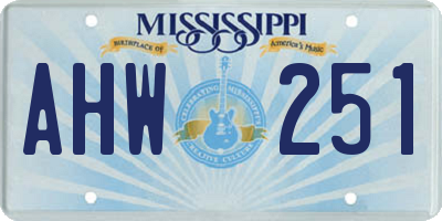 MS license plate AHW251