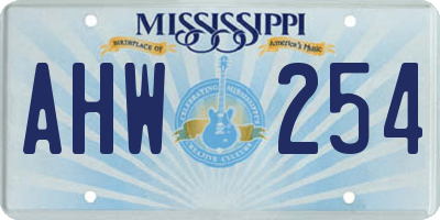 MS license plate AHW254