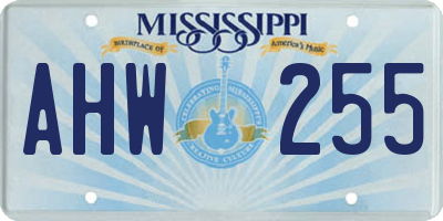 MS license plate AHW255