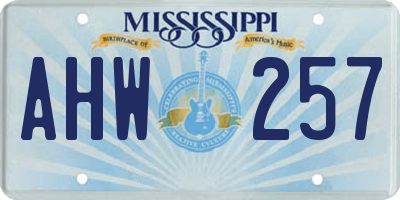 MS license plate AHW257