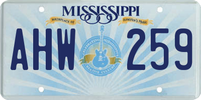 MS license plate AHW259