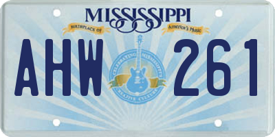 MS license plate AHW261
