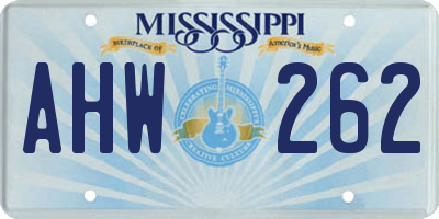 MS license plate AHW262