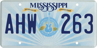 MS license plate AHW263
