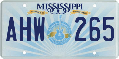 MS license plate AHW265