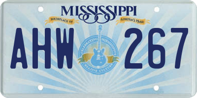 MS license plate AHW267