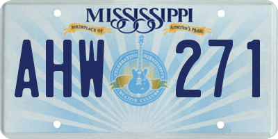 MS license plate AHW271