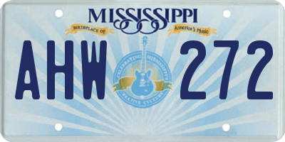 MS license plate AHW272