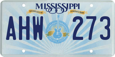 MS license plate AHW273