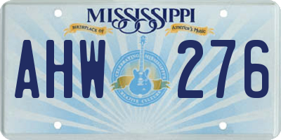 MS license plate AHW276