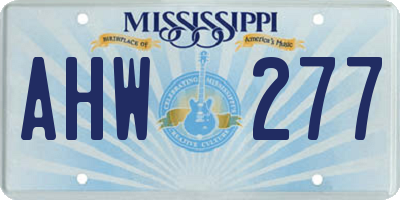 MS license plate AHW277