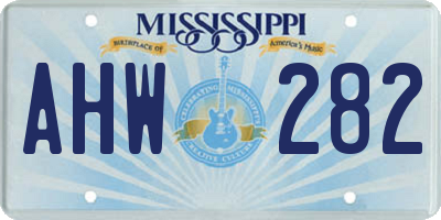 MS license plate AHW282