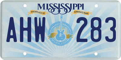 MS license plate AHW283