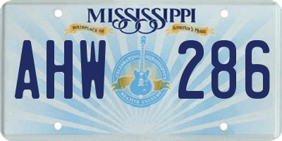 MS license plate AHW286