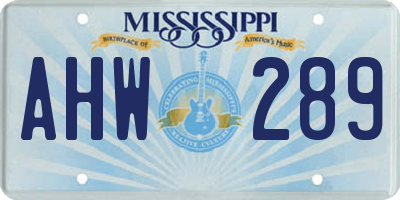 MS license plate AHW289
