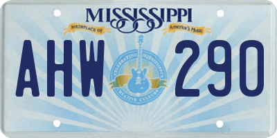 MS license plate AHW290
