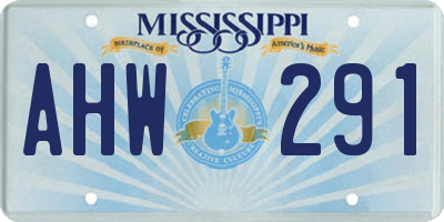 MS license plate AHW291