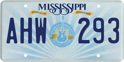 MS license plate AHW293
