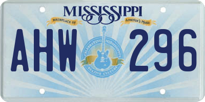 MS license plate AHW296