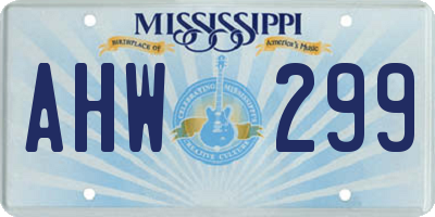 MS license plate AHW299