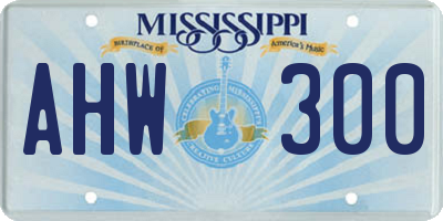 MS license plate AHW300