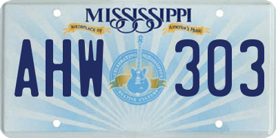 MS license plate AHW303